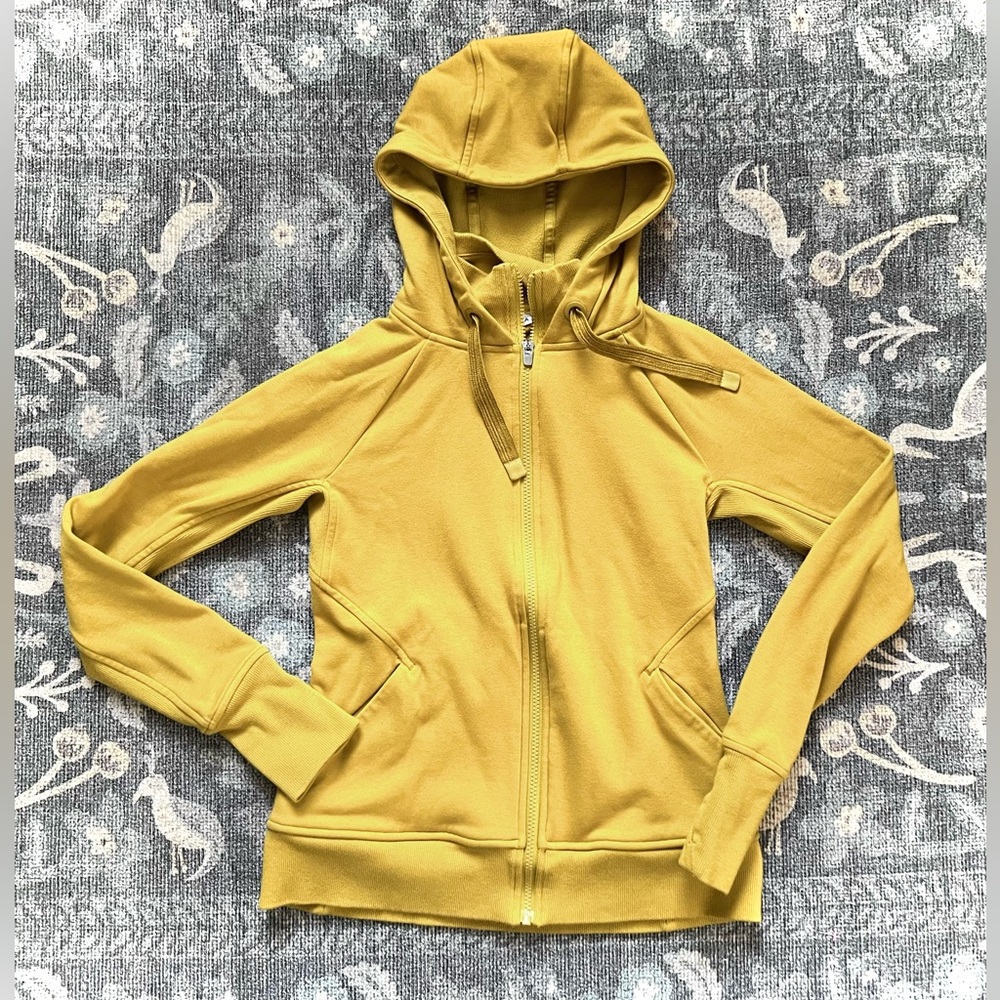 Athleta Mustard Yellow Triumph Zip Up Hoodie